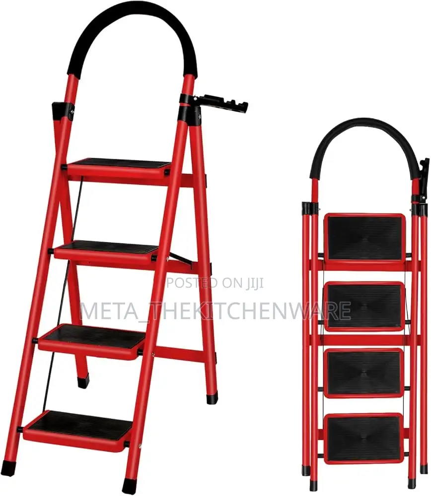 Foldable Steel Ladder With Anti Slip Pedals and Tool Tray 6 Steps