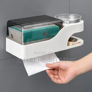 Multifunctional, Wall-Mounted Bathroom Tissue Holder and Organizer