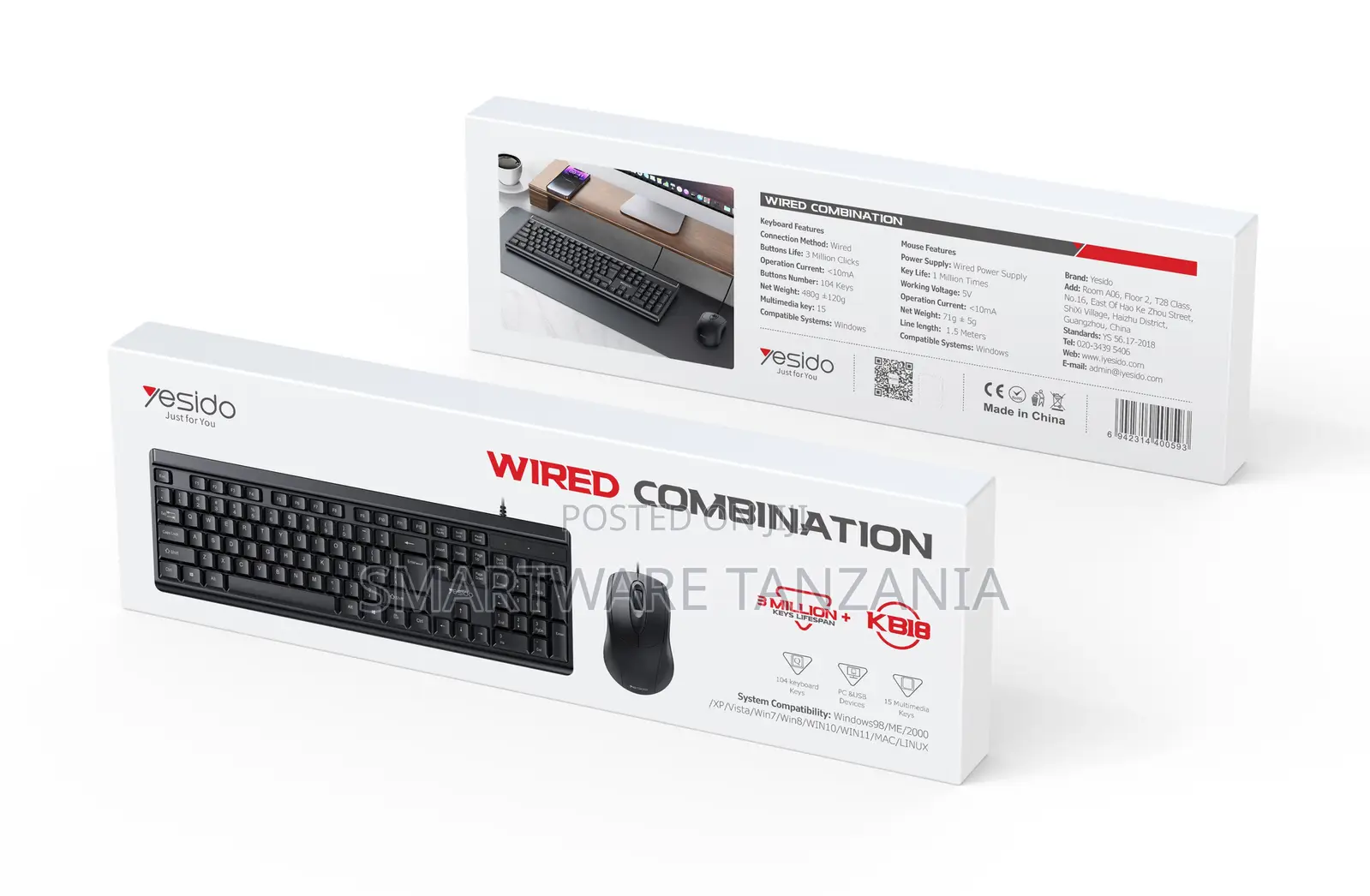 Yesido Wired Keyboard and Mouse Combination,