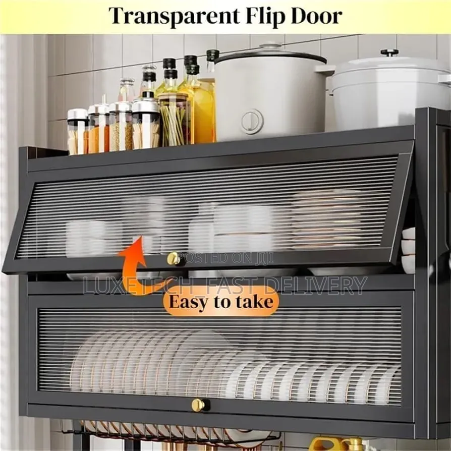 Over-the-Sink Multi-Tier Dish Drying Rack With Dustproof Cover