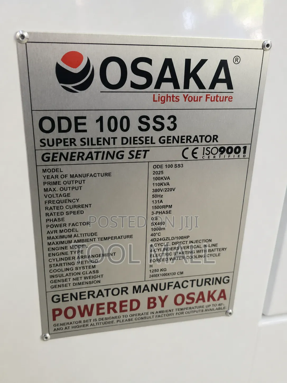 Osaka Generator Ode100ss3