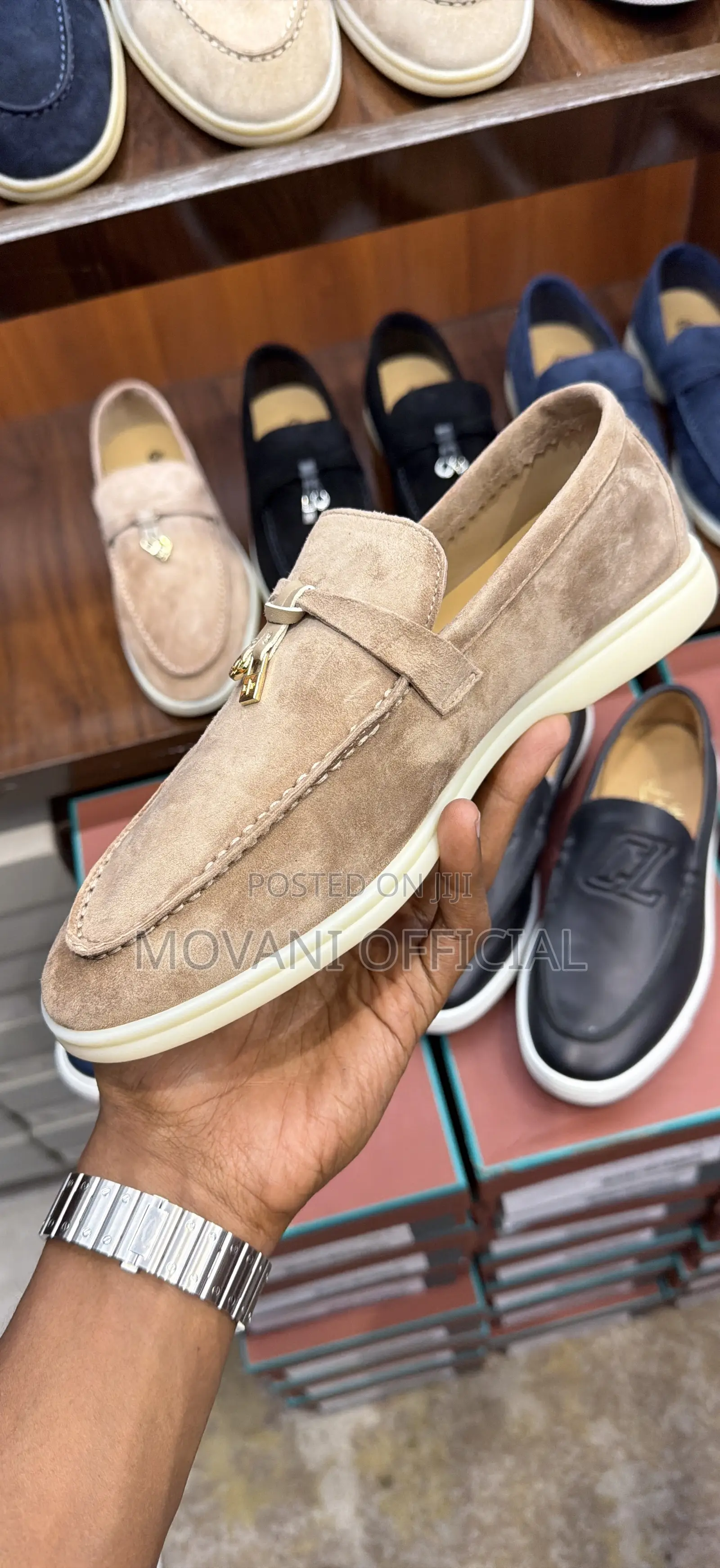 Loro Piana Summer Charms Loafers Beige