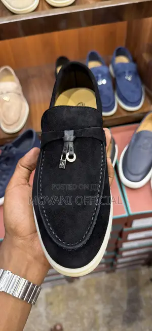 Loro Piana Summer Charms Loafers Black