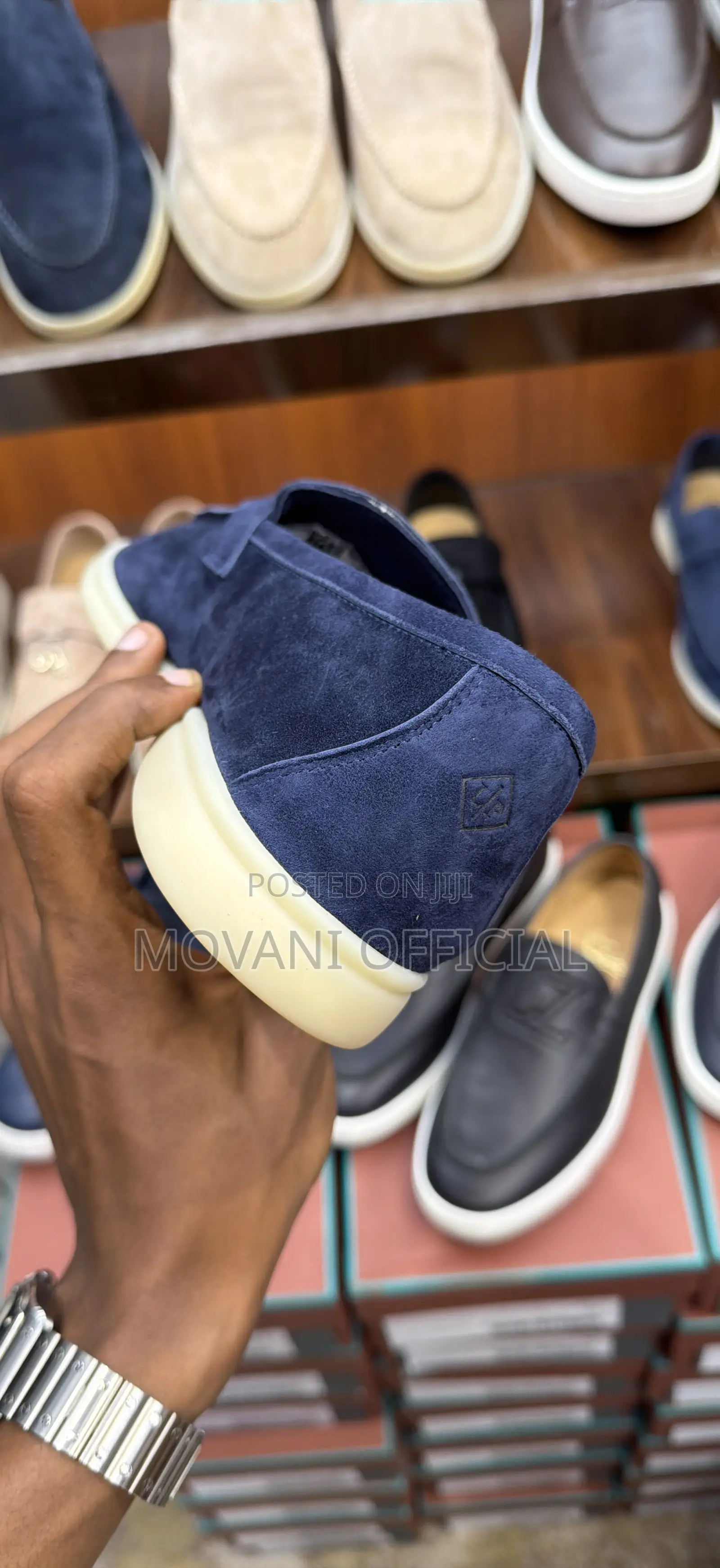 Loro Piana Summer Charms Loafers Navy Blue