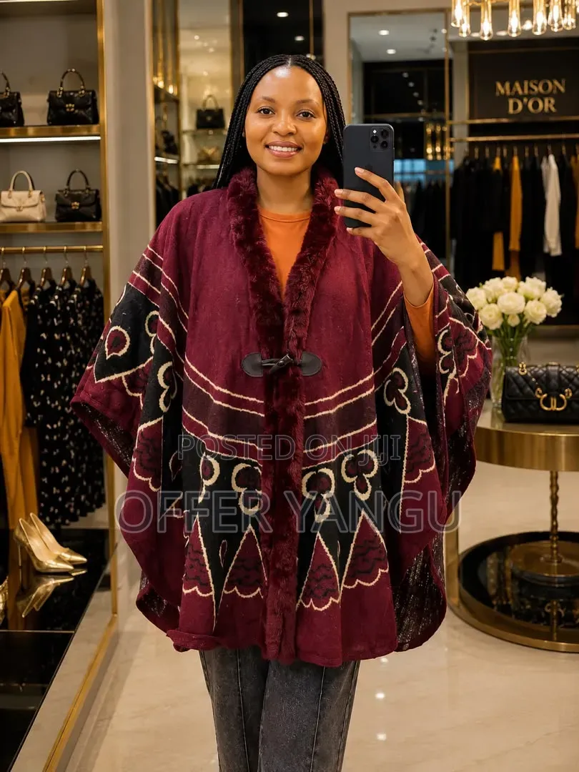 Maroon Vintage Poncho