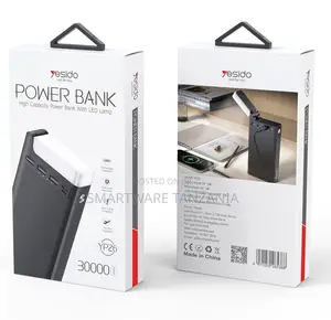 Yesido YP26 Power Bank 30000mAh With LED Lamp, 2 USB Outputs, 5V 2A
