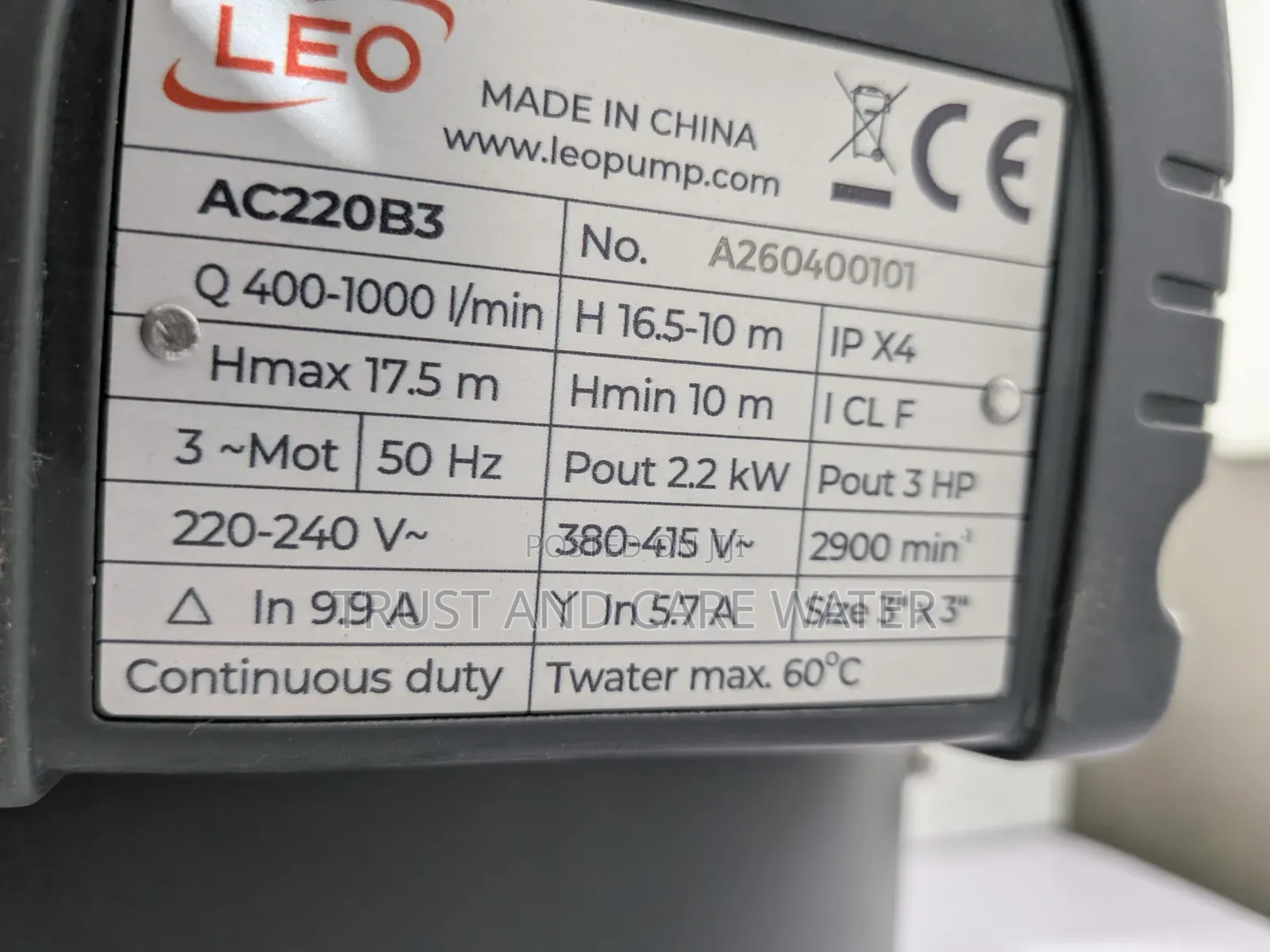 LEO Surface Pump 3Hp (3×3inch)