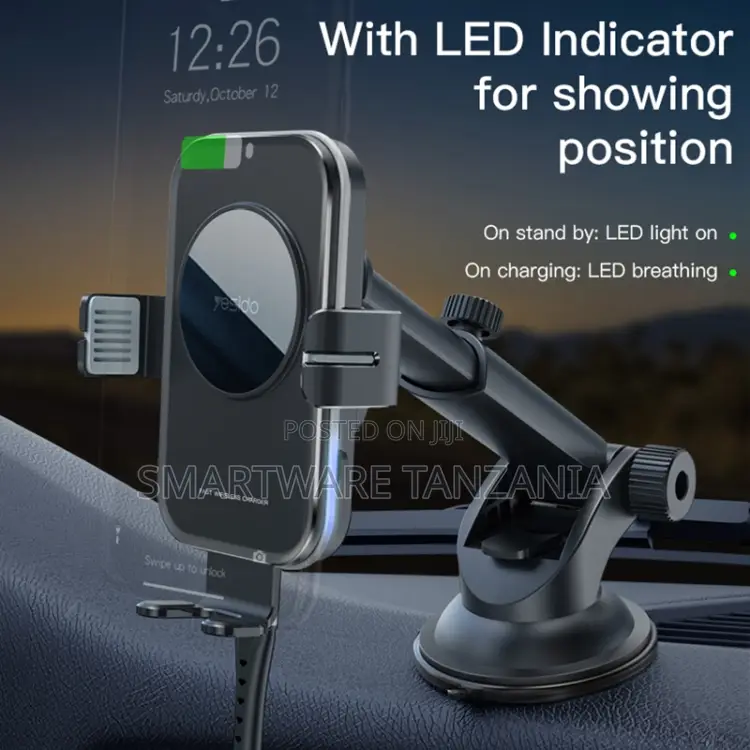 Yesido Wireless Car Holder, 15W Fast Wireless Charging Press Induction