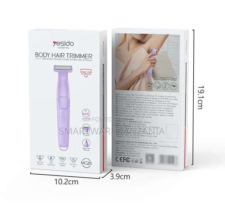 Yesido 3-in-1 Body Hair Trimmer for Shaving, Trimming, Grooming