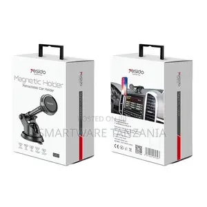 Yesido Magnetic Car Holder, Retractable Design, Suction Mount, Black
