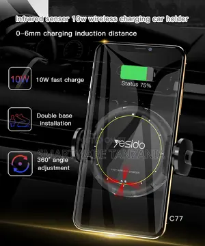 Yesido Magnetic Car Holder, Retractable Design, Suction Mount, Black