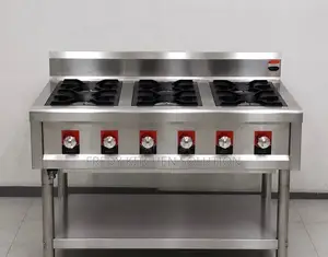 Luxury Canton Style 6-Burner Commercial Wok Range
