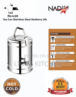 Nadstar Tea Can Stainless Steel Redberry 20lts