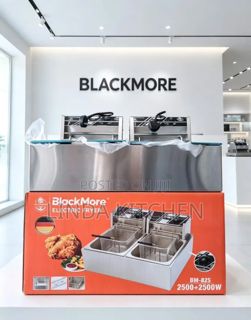 Black Home Electric Deep Fryer Double 20lts