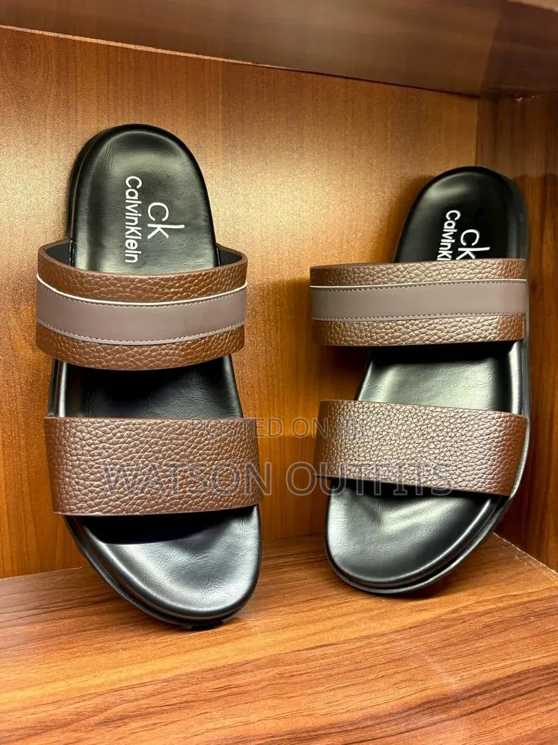 3 Colours 4 Brands Dior LV CK Gucci Men's Leather Sandals