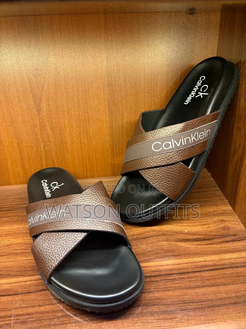 3 Colours 4 Brands Dior LV CK Gucci Men's Leather Sandals