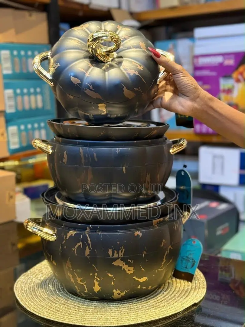 Set of Marble-Patterned Pumpkin-Shaped Insulated Hotpots