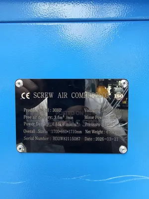 Screw Air Compressor 30hp 470kg