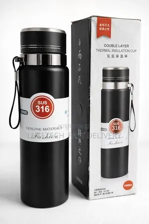 Double Layer Thermal Insulation Cup | Vacuum Flask With Carrying Strap