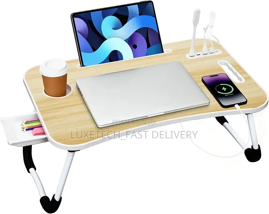 Portable Foldable Laptop Desk With Cup Holder for Bed, Sofa and Floor