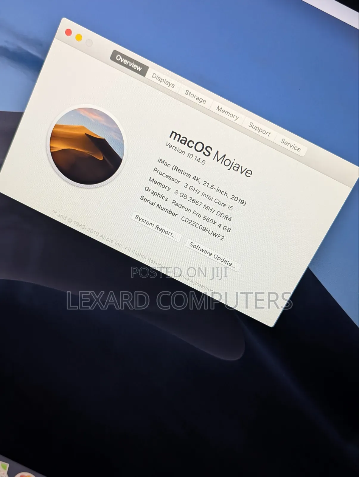 Desktop Computer Apple iMac 8GB Intel Core i5 SSD 256GB