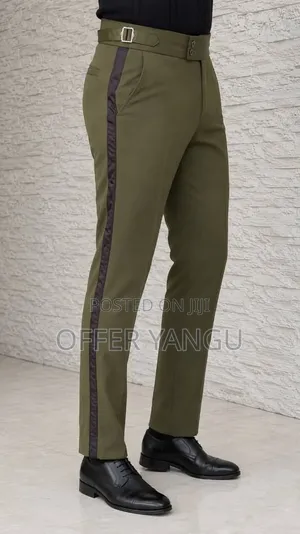 Black Stripe Tuxedo Trousers