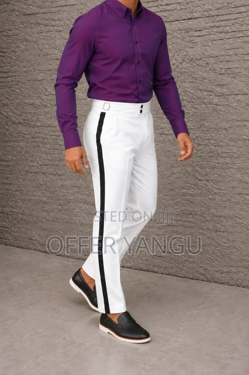 Black Stripe Tuxedo Trousers