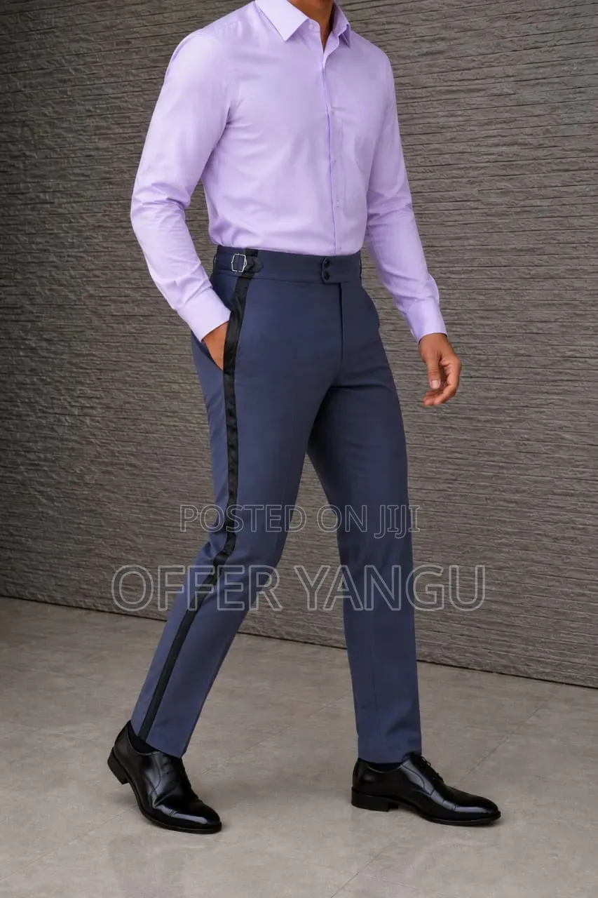 Black Stripe Tuxedo Trousers