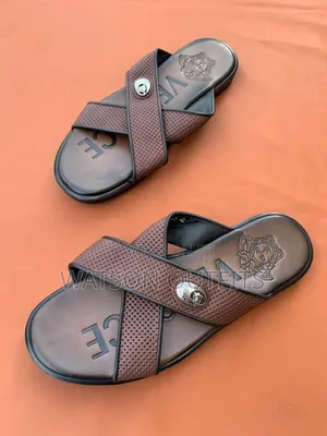 2 Colours Versace Brand Men's Leather Sandals Open Footwears