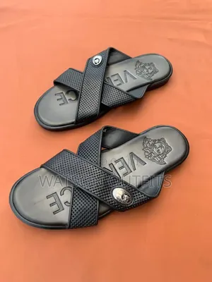 2 Colours Versace Brand Men's Leather Sandals Open Footwears