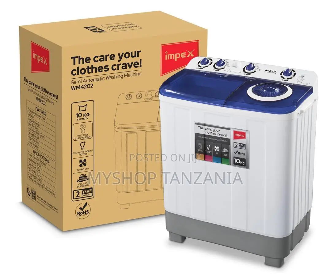 Impex Washing Machine Kg 10 Inafua Na Kukamua Twins Tub.