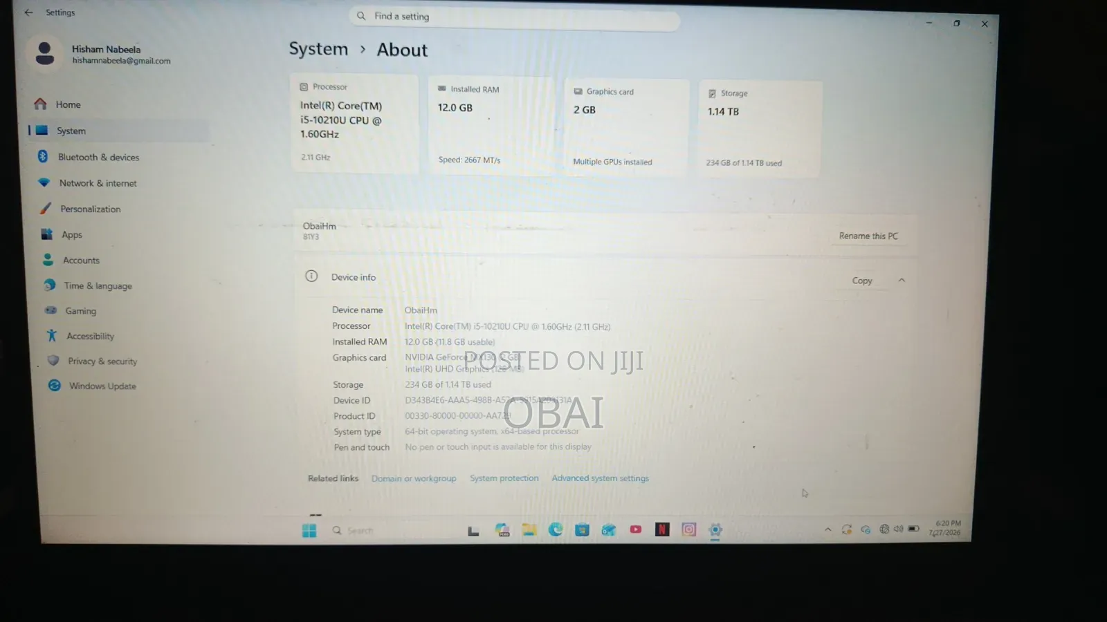 Laptop Lenovo IdeaPad L340 12GB Intel Core i5 HDD+SSD 1T