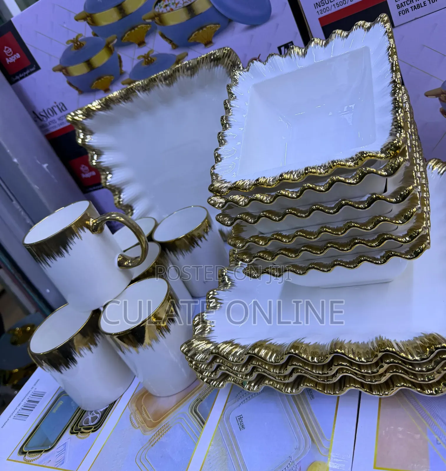 18pcs Gold Dinner Set