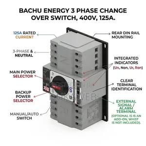 Bachu Energy Three-Phase Changeover Switch – 400V 125A
