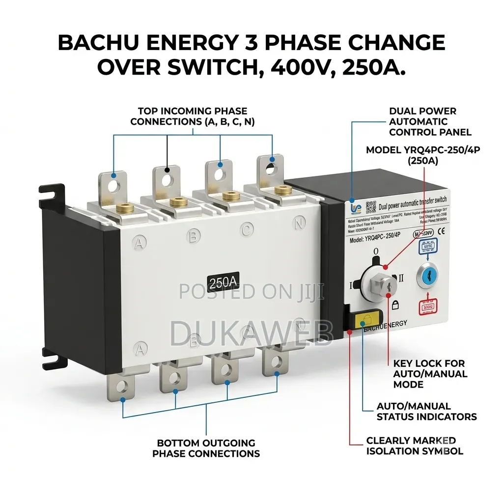 Bachu Energy Three-Phase Changeover Switch – 400V 250A