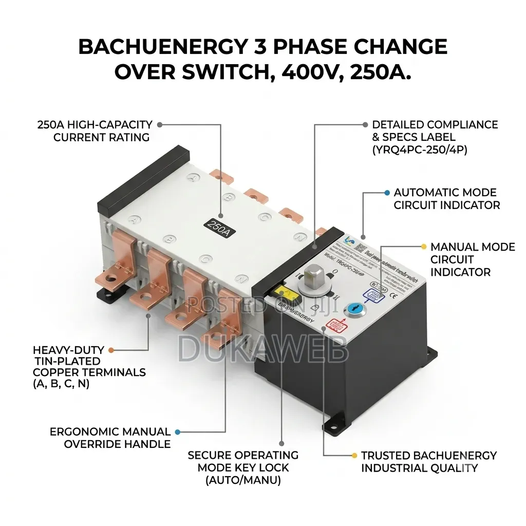 Bachu Energy Three-Phase Changeover Switch – 400V 250A