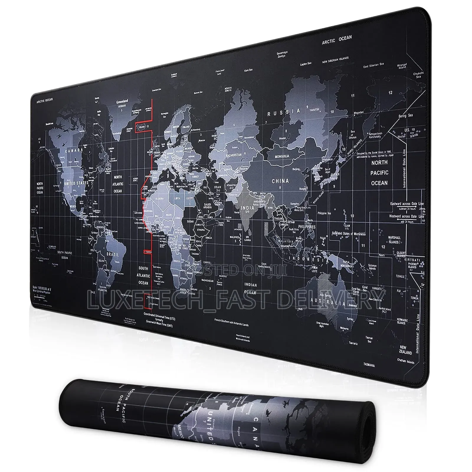XXL World Map Extended Desk Mat (900x400mm) | Non-Slip Gaming Mousepad