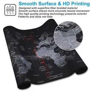 XXL World Map Extended Desk Mat (900x400mm) | Non-Slip Gaming Mousepad