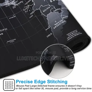 XXL World Map Extended Desk Mat (900x400mm) | Non-Slip Gaming Mousepad