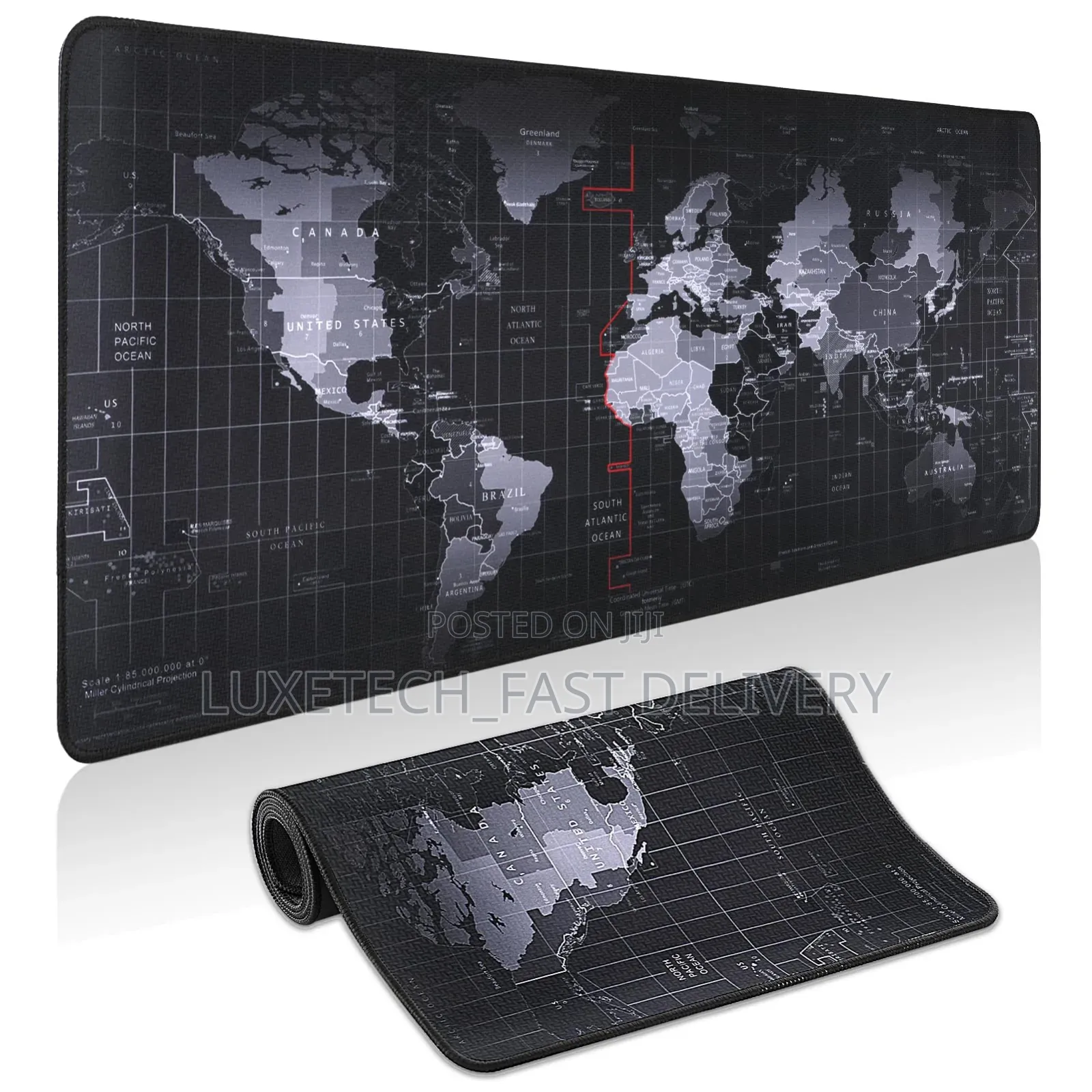 XL World Map Extended Desk Mat (800x300mm) | Non-Slip Gaming Mousepad