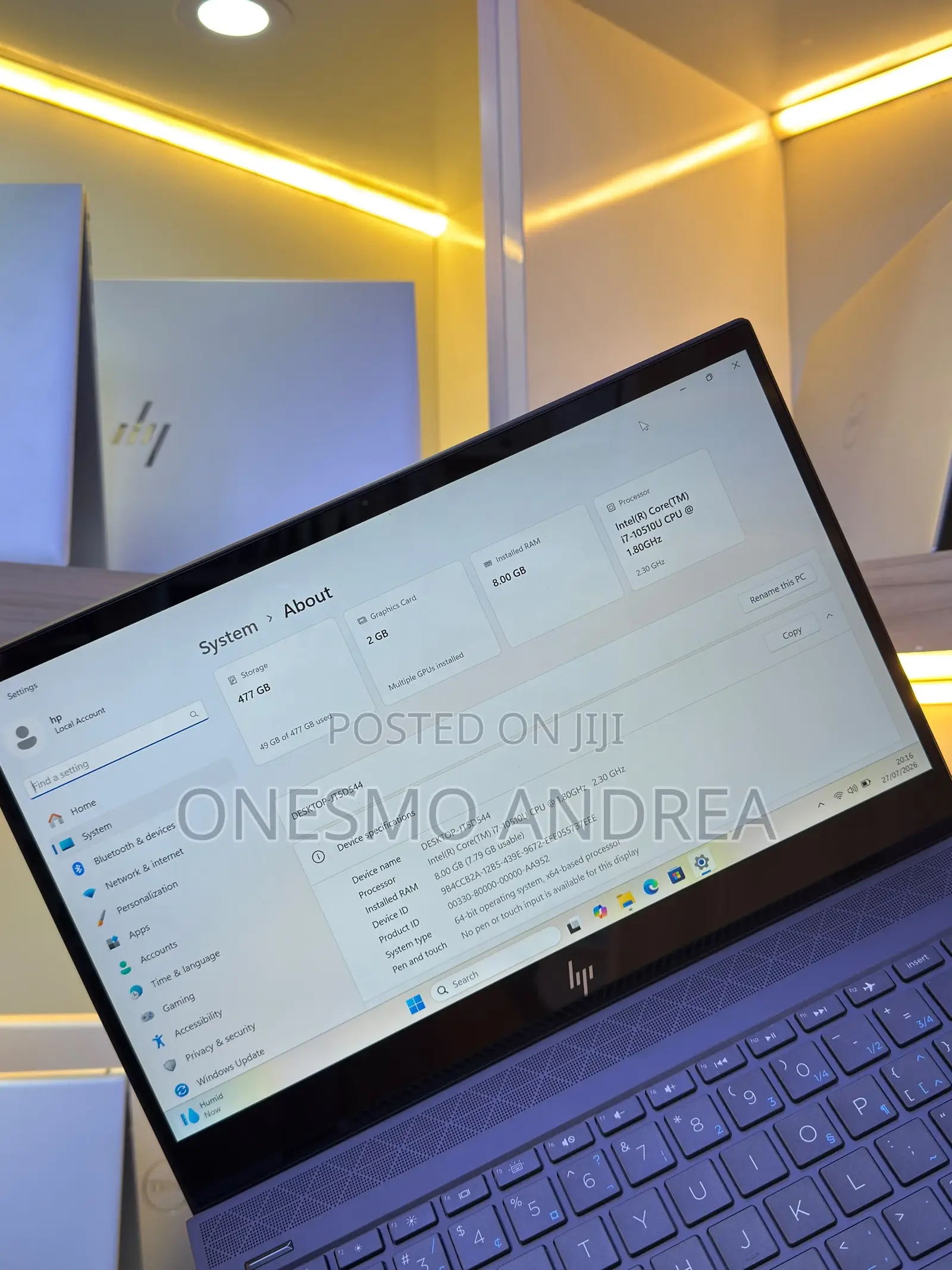 Laptop HP Envy 13 8GB Intel Core i7 SSD 512GB