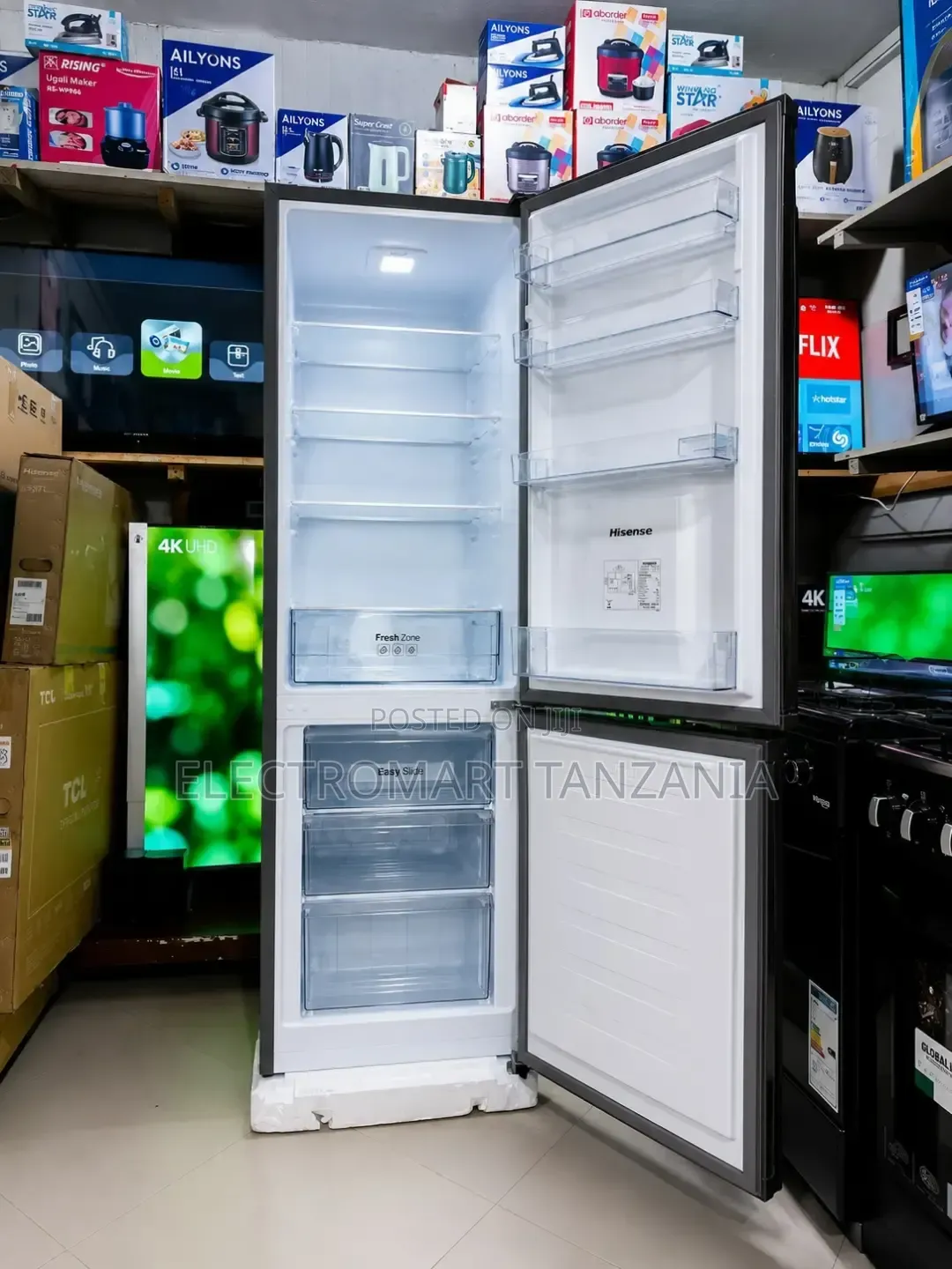 Hisense H370bmib-Wd 269L Fridge | Black Glass | Brand New