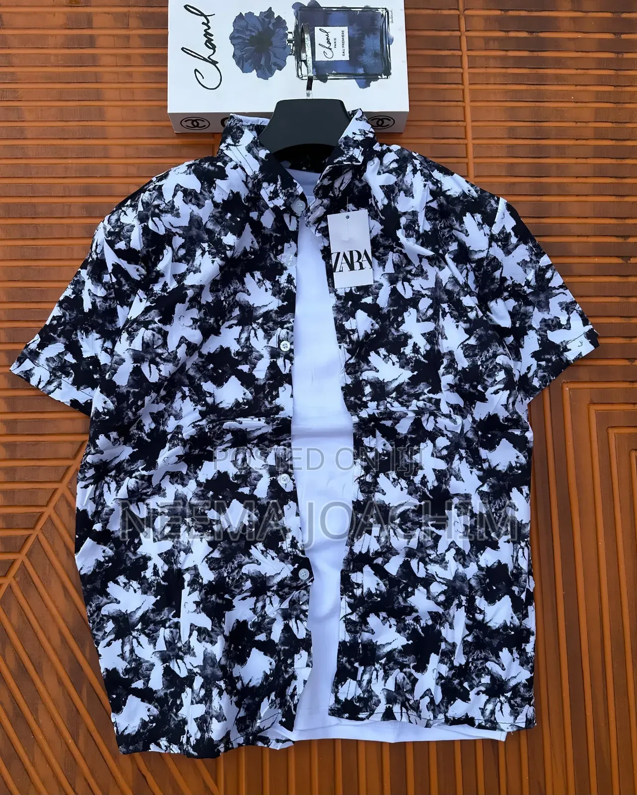Shati La Mikono Mifupi(zara Print)unsex