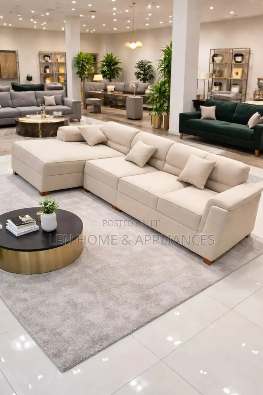 Sofa L Shape Color Brown