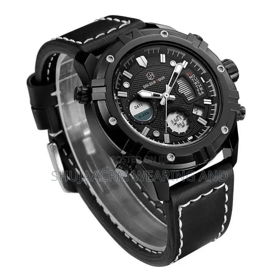Black Leather Belt Gh Watch