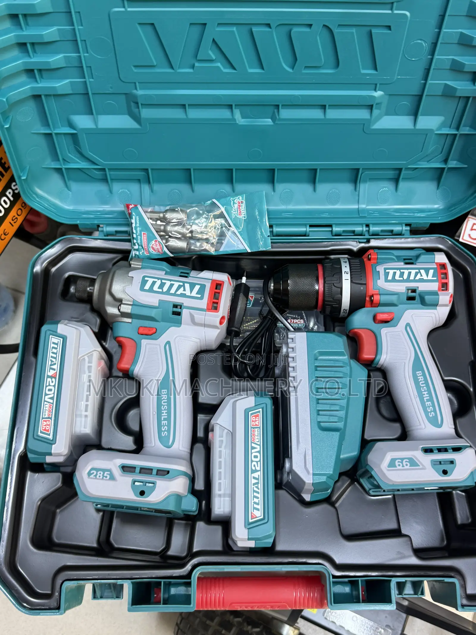 Toolbox Set Include Impact Wrench and Impact Drill Cordless