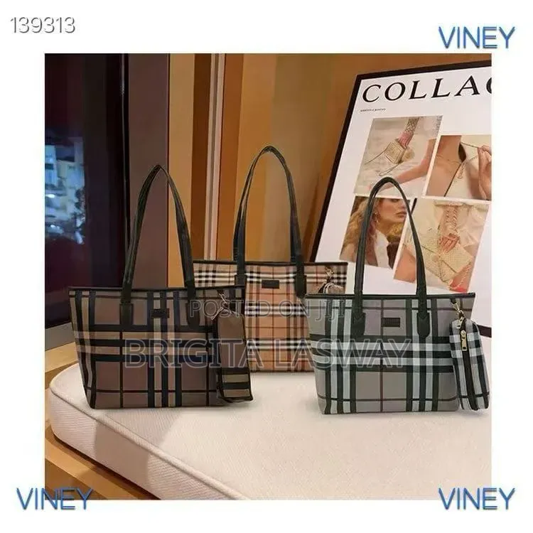 Viney Tote Bags Ni Pochi Ya Canvas Burberry Check