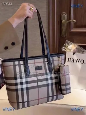 Viney Tote Bags Ni Pochi Ya Canvas Burberry Check