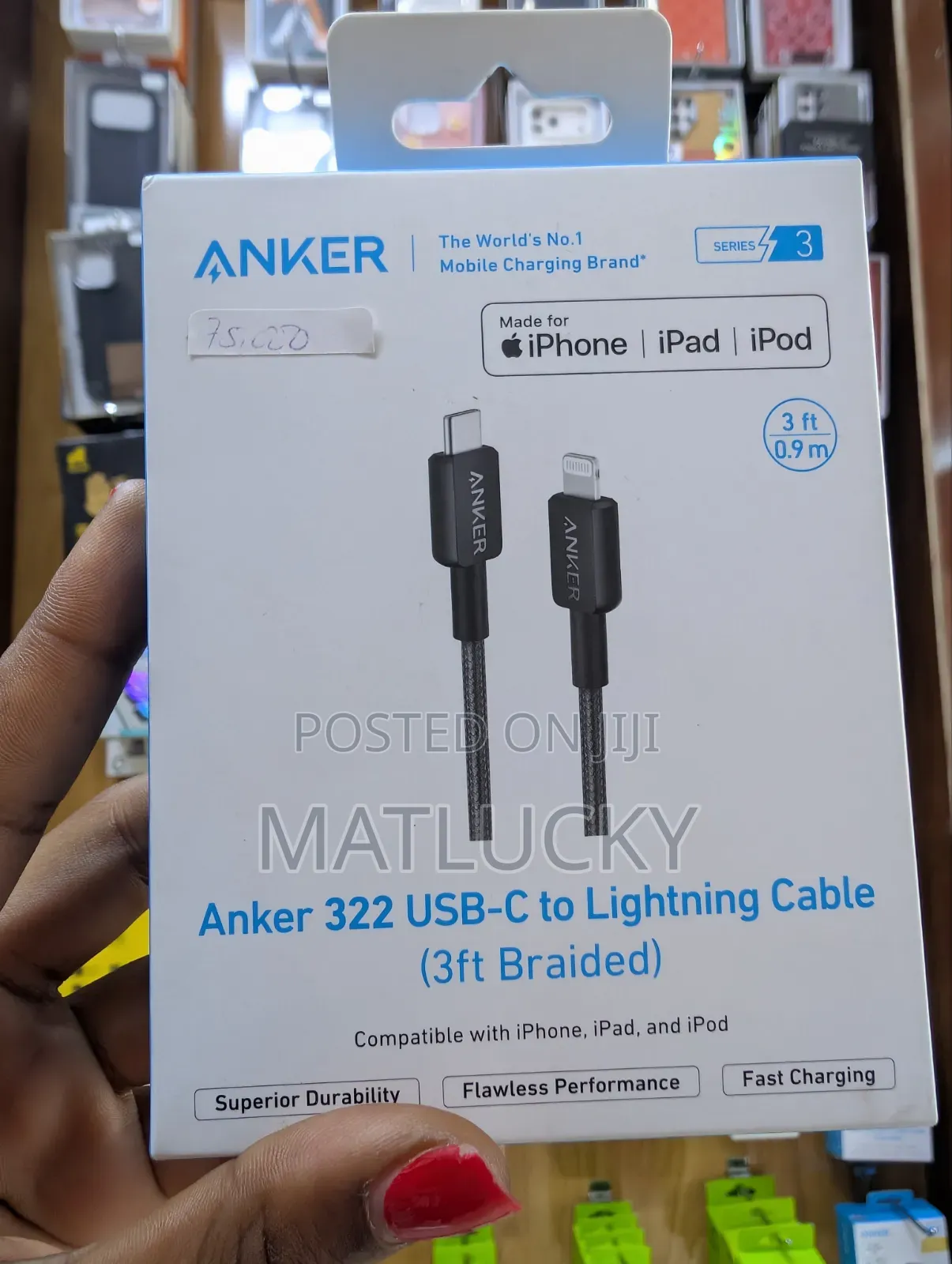 Anker 322 USB -C-to Lightning Cable (3ft Braided )