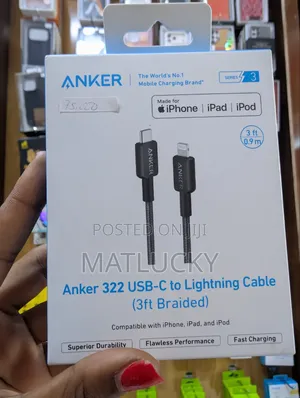 Anker 322 USB -C-to Lightning Cable (3ft Braided )